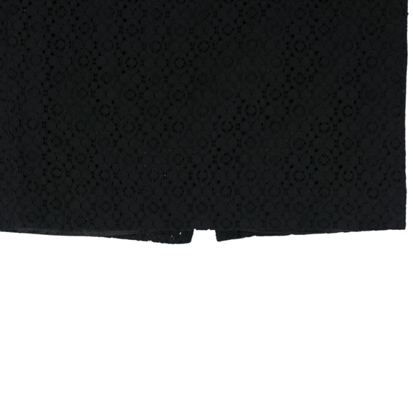 Banana Republic Black Pencil Mini Skirt Slit Womens Size 6 Lace Overlay Lined - Picture 3 of 8